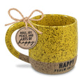 Happy Gold Speckled Stone Ceramic Mug 18 oz - Rustic Handcrafted Coffee Mug