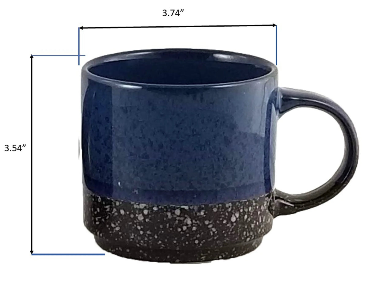 Marcelle 4-Piece Stackable Mug Set – 14 oz Stoneware with Stand | Blue Haven