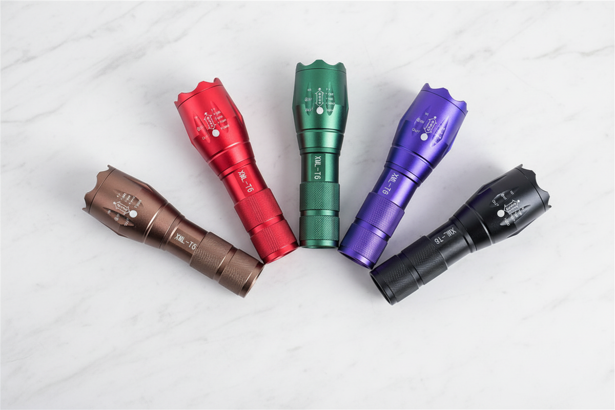 5 colors flat lay