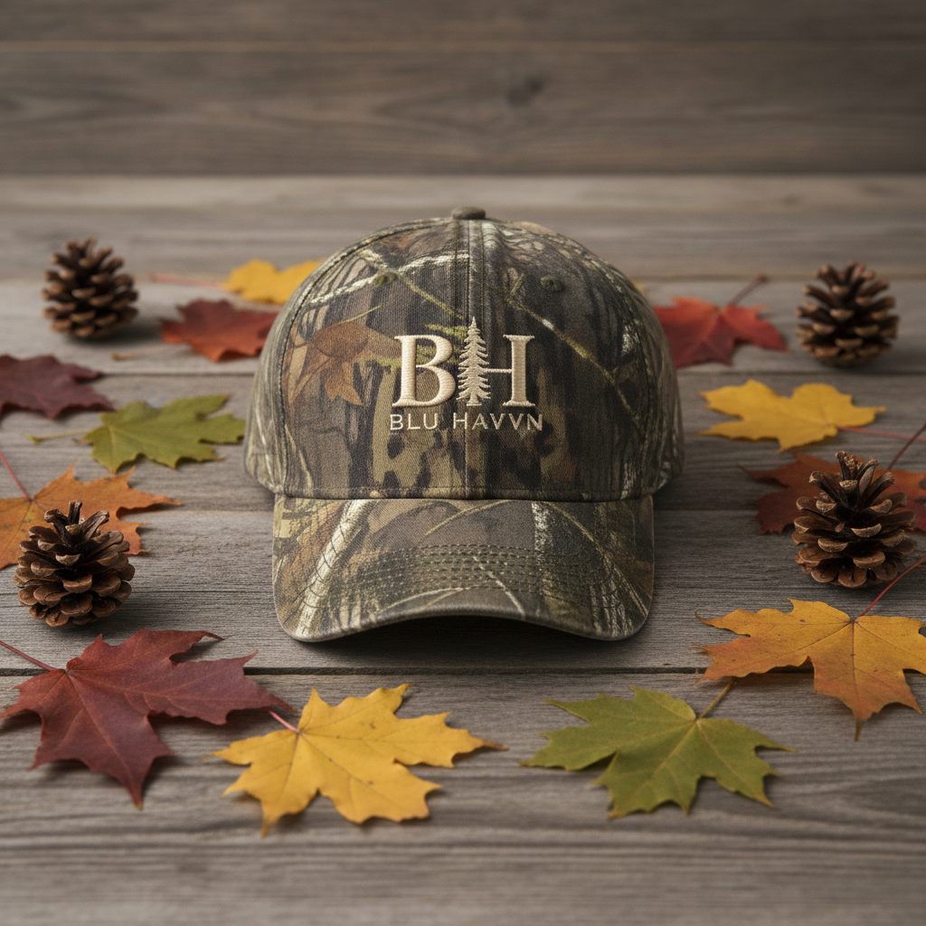 Camo Hat with BH Logo - Flat Lay