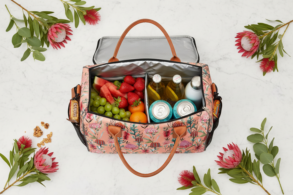 Flat lay open bag